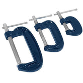 Neilsen 3pc G Clamp Cast Iron Clamps Wood Working Welding Tools 1" 2" 3"